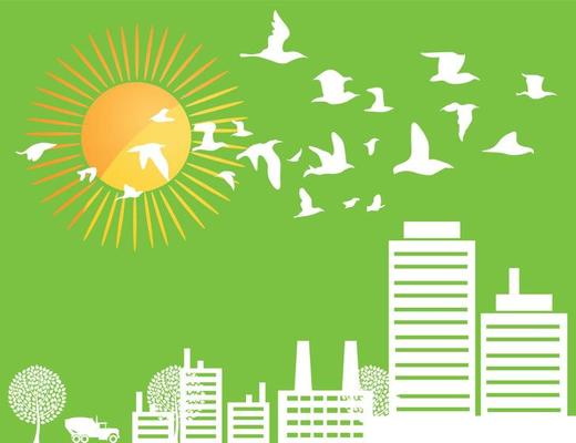 City in the summer. Vector illustration