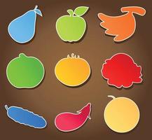 Set of icons of food. A vector illustration