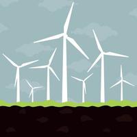 Ecologically a wind net energy. A vector illustration