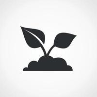 Plant sprout on a grey background. A vector illustration