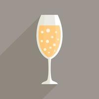 A bottle of champagne in flat style. Vector illustration