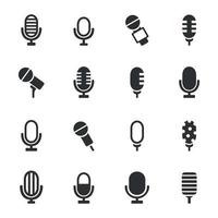 Set of icons a microphone. A vector illustration