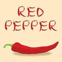 Sharp red pepper and inscription. A vector illustration