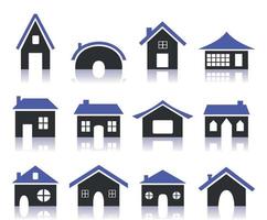 Set of icons of houses for web design vector