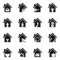 Set of icons of houses for web design vector