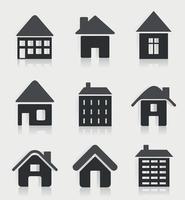 Set of icons of houses for web design vector