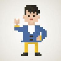 The guy in the style of pixel art. Vector illustration