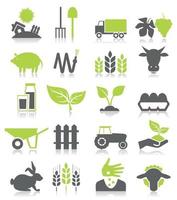 Set of icons on a theme agriculture. A vector illustration