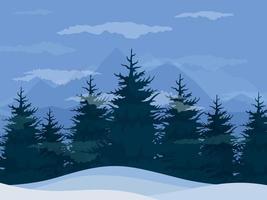 Trees are reflected in lake. A vector illustration