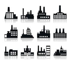 Set of icons on a theme the industry. A vector illustration