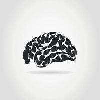 Brain on a grey background. A vector illustration