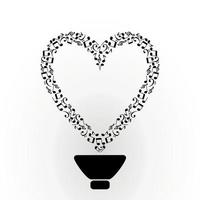 Heart collected from musical notes vector