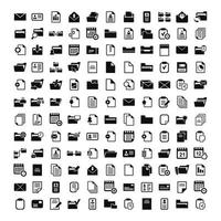 Set of icons on a theme the files and folders. Vector illustration