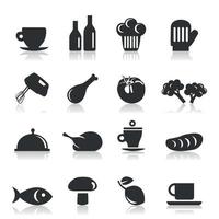 Set of icons of food. A vector illustration