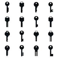 Set of icons on a theme the key. Vector illustration