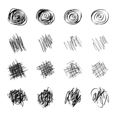 Pencil sketches by hand of different design.
