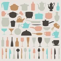 Set of icons of food. A vector illustration