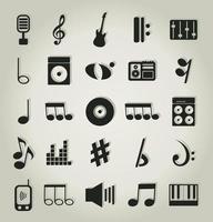 Set of icons on a theme music. A vector illustration