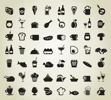 Set of icons of food. A vector illustration