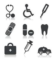 Collection of icons on a medical theme. A vector illustration