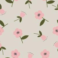 Seamless cute hand drawn floral  pattern background vector