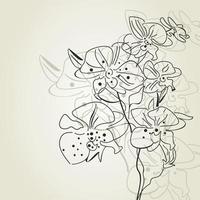 Background from plants and a flower. A vector illustration