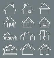 Set of icons of houses for web design vector