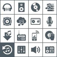 Set of icons on a theme music. A vector illustration