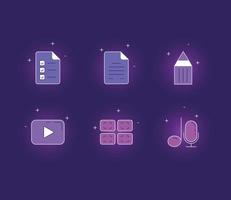 Set of icons on the theme of media. Vector illustration