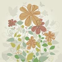 Background from plants and a flower. A vector illustration