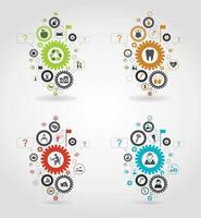 Gear wheel on a grey background. A vector illustration