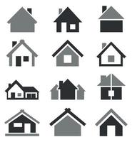 Set of icons of houses for web design vector