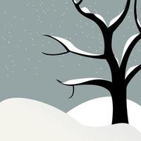 nieve en el bosque. vector ilustración