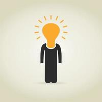 Bulb a head of the person. A vector illustration