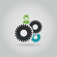 Gear wheel from tools. A vector illustration