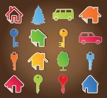 Set of icons of houses for web design vector