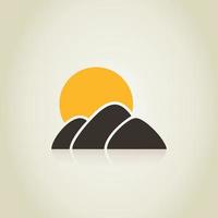 The sun comes for mountain. A vector illustration