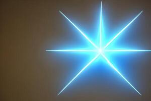 Blue star shape line background with some empty space. photo