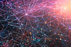 Neural network information system interconnected one another concept in information technology. Artificial Intelligent. photo