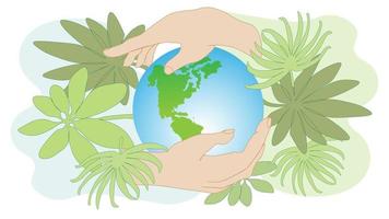 Eco friendly energy green Nature.Ecology organic symbol environmen Earth day.Eco friendly people hand.Environmental alternative energy. vector