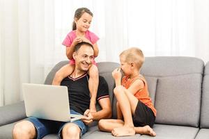 Family Using Laptop photo