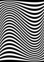 Black wavy stripes banner. Psychedelic Africa zebra lines. Abstract pattern. Texture with wavy stripy curves. Optical art background. Wave black and white design, Vector illustration hypnotic template