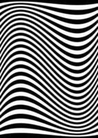 Black wavy stripes banner. Psychedelic Africa zebra lines. Abstract pattern. Texture with wavy stripy curves. Optical art background. Wave black and white design, Vector illustration hypnotic template