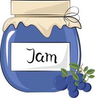 illustration of a jar of berry jam vector