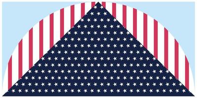 Flag of the United States of America in the form of a triangle. Triangular and circle background depicting the American flag. vector