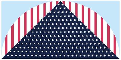 Flag of the United States of America in the form of a triangle. Triangular and circle background depicting the American flag. vector