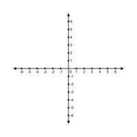 Illustration of cartesian coordinates for learning math. Crossed arrows isolated on white background. Black and white vector illustration. Plane shape, coordinate system.