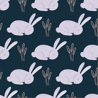 Cute rabbits kids seamless pattern vector