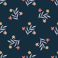 Flowers and herbs seamless pattern vector