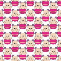Cactus kawaii character seamless pattern vector